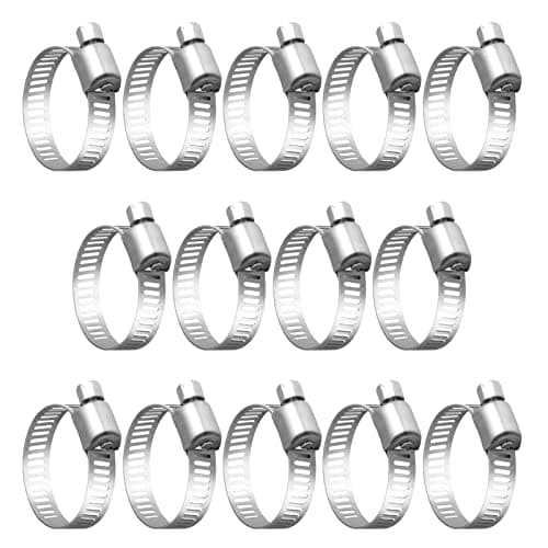 Image of MIAHART 16-25mm Hose Clips Stainless Steel Adjustable Worm Drive Hose Clamps for Flexible Hose Pipe Tube 14 Pack