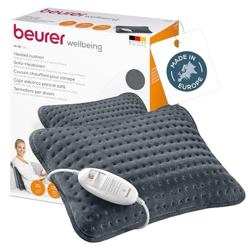 Image of Beurer HK 48 Cosy Sofa Heating Pad with Rapid Heating, 3 Illuminated Temperature Settings and Automatic Shut-Off, Extra Soft Reversible Cushion, 40x30 cm (Pack of 1)