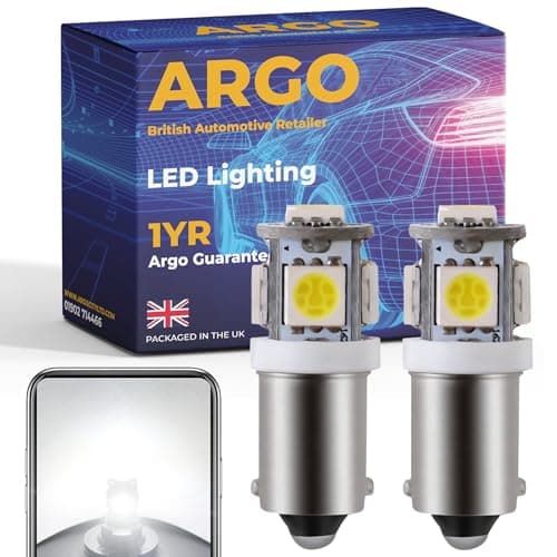 Image of Argo 233 Ba9s Led Bulbs 5 Smd Xenon White 12v Car Light Bulbs Car Interior 433 T4W Number Plate Light Bulb Map Dome Van Side Marker Reverse Light Side Light Bulb