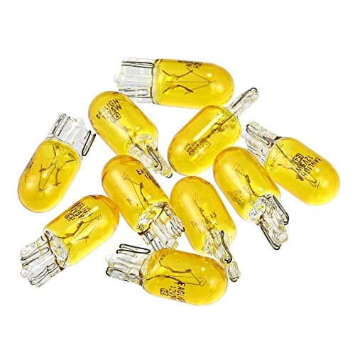 Image of X AUTOHAUX 10pcs DC 12V T10 W5W LED Incandescent Dashboard Light Yellow for Car