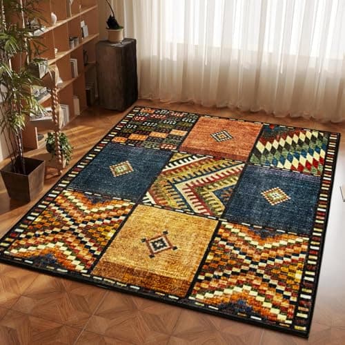 Image of Rururug Square Rug 160 x 160cm Living Room Rugs, Low Pile, Colourful, Soft Comfy Plush Rugs, Bedroom Carpet, Bedside Rug.