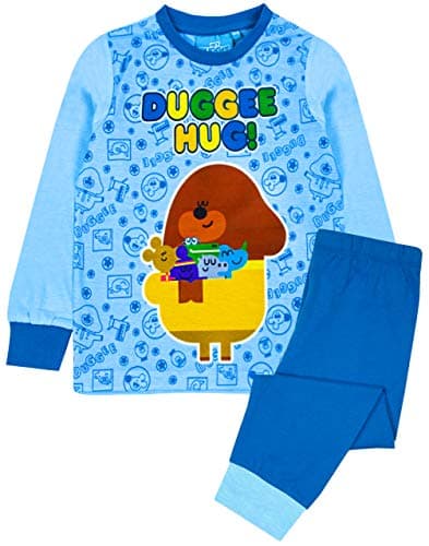 Image of Hey Duggee Pyjamas For Boys | Kids Hug Blue T-Shirt & Long Length Bottom Pajamas | Childrens TV Show Merchandise 2-3 Years