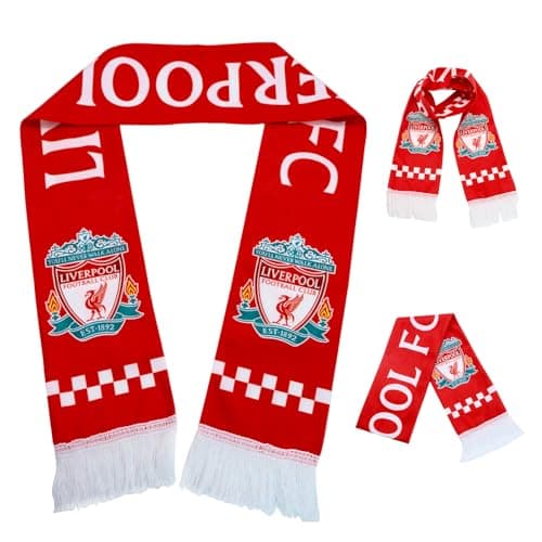 Image of League Champions Scarf, Twenty Times League Football Champions Commemorative Scarf, Sports Fan Scarves for Liverpool FC Supporters 14X140cm Red/White