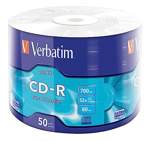 Image of Verbatim 43787 52X 700MB 50Pk CD-R Extra Protection Wrap Spindle - Matt Silver