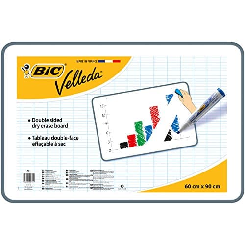 Image of BIC VELLEDA Dry Wipe White Board 60 x 90cm Double-sided board