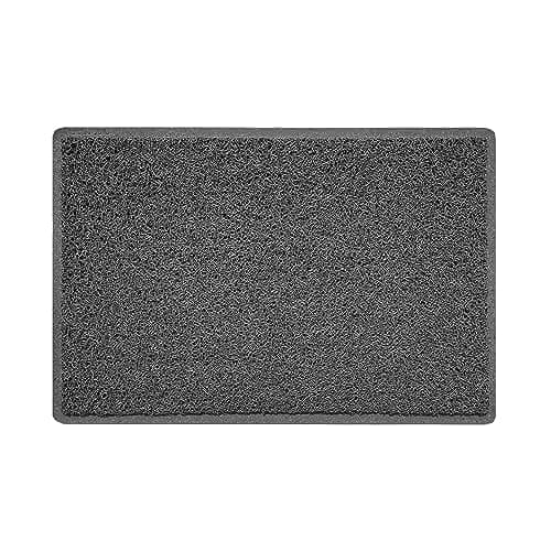 Image of Nicoman Plain Door Mat Dirt Trapper PVC Spaghetti Mat Washable Quick Drying Barrier Doormat-Dark Grey (Drainage Open-Back)-Small (60x40cm)