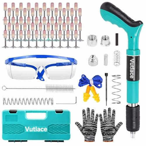 Image of Manual Mini Nail Gun Kit with 150Pcs Nails, 5 Gears Adjustable Manual Air Nailer, Concrete Nail Gun for Ceiling/Wire Hider/Fixture Install Nail Shooting Machine Fastener Tools
