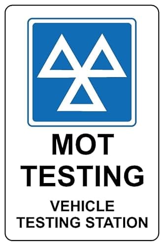 Image of MOT Vehicle Testing Station Safety Sign - Self Adhesive Sticker (400mm x 300mm)