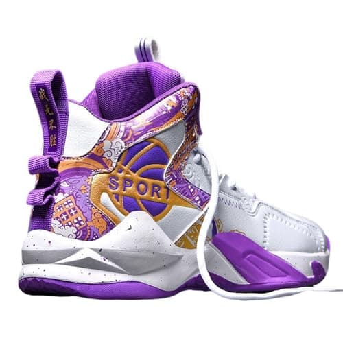 Image of Hixingo Men's Basketball Trainers Shoes, Outdoor Trainers Sneaker Shoes Student Basketball Shoes, High Top Excellent Bouncing Training Running Shoes, Lightweight Sports Anti Slip Sport Shoes2.5-10 UK