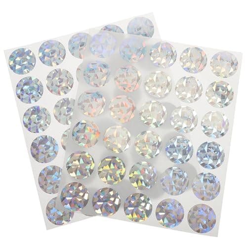 Image of Lurrose Scratch Off Sticker Labels Paper Material 2 Sheets with Adhesive Backing Diameter 2.5cm Protects Contents with Design for Games and Scavenger Hunt