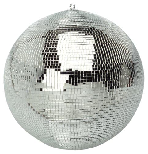 Image of Silver Mirrored Disco Ball with Hanging Ring Lightweight Ceiling Hanging Mirror Ball, Ideal for Disco Halloween Christmas Birthday Party Decor | 400mm, 16"