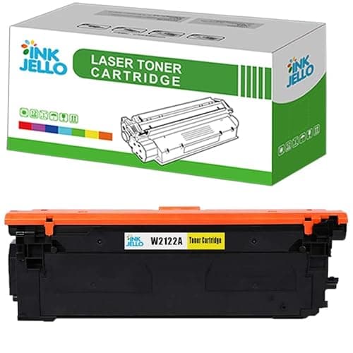 Image of Inkjello W2122A / 212A With Chip Toner Cartridge For Printer, Compatible With HP Colour LaserJet Enterprise Flow MFP M578c M554dn M554dn2e M555dn M555x MFP M578dn MFP M578f Yellow (1 Pack)