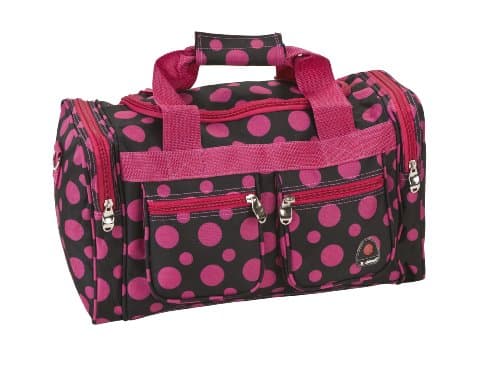 Image of Rockland Luggage 19 Inch Tote Bag, Black Pink Dot, One Size