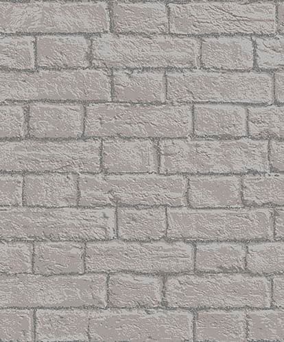 Image of Coloroll Glitter Brick Grey Wallpaper M1058 - Faux Wall Glitter Mortar