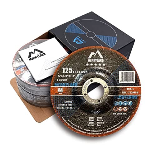 Image of Merryland Cutting Disc 125 Metal for Angle Grinder, 125 X 3.0 X 22.23 mm Cutting Wheel 25 Pieces, Steel Iron 5 inch Type 42, Expert-Line E21083042