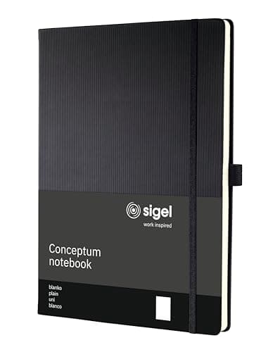 Image of SIGEL CO110 Premium Notebook plain, A4, hardcover, Black - Conceptum