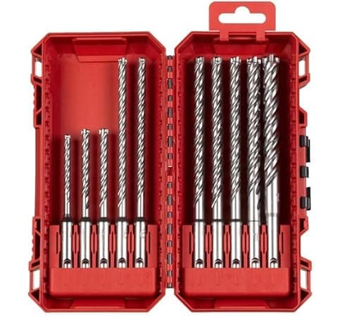 Image of Milwaukee 4932500062 10 Pieces SDS-Plus MX4 NG Drill Bit Set 4 Cut