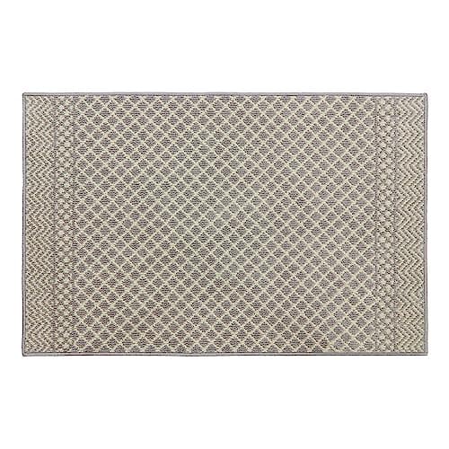 Image of JVL Everley Machine Washable Latex Backed Runner Doormat, 80x120cm, Grey