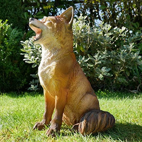 Image of Darthome New Resin Outdoor Garden Sitting Howling Fox Lawn Sculpture Ornament Statue Gift