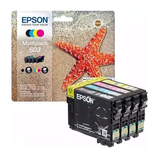 Image of Epson 603 Starfish Original Multipack Ink Cartridges for Expression-Home XP2100,XP2105,XP2150,XP2155,XP3100,XP3105,Workforce Wf2810,WF2820,WF2850,WF2835, WF285 0