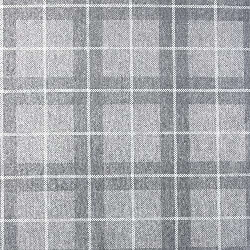 Image of Heritage Check Wallpaper Tartan Grey Silver Metallic Textured Vinyl