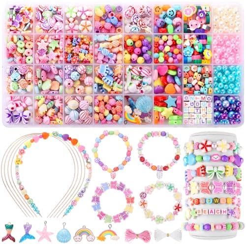 Image of Funtopia Bracelet Jewellery Making Kits for Girls, 32 Types Beads DIY Arts and Crafts for Kids, Friendship Bracelets Necklace Headband Making Kit Birthday Gifts for Child Teenagers 5-14 Years Old