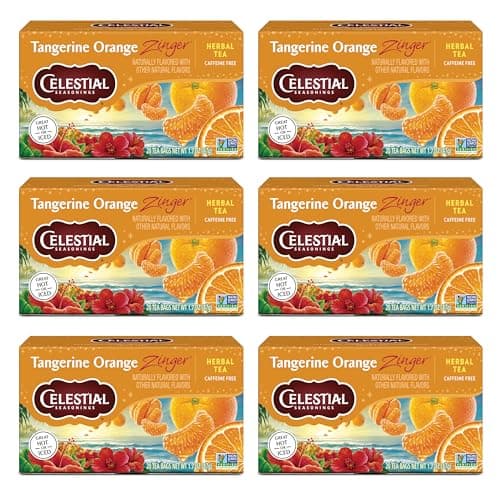 Image of Celestial Seasonings Tangerine Orange Zinger Tea, 20 Count (Pack of 6)