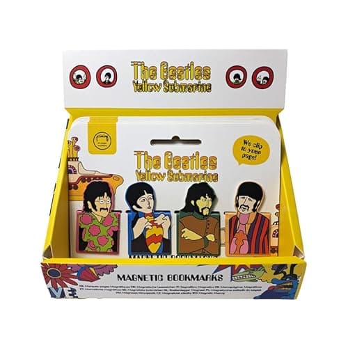 Image of Puckator The Beatles Yellow Submarine Magnetic Bookmark Set - Cute Magnetic Bookmarks - Secret Santa Gifts for Book Marks Mark Page Marker Markers Tabs Stuff - Presents Gift for Lovers Women Men Kids