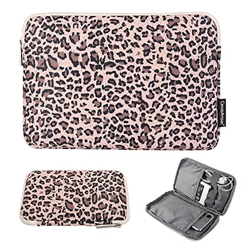 Image of 2 in 1 Notebook Laptop Carrying Sleeve Cover Breifcase for Microsoft Surface Pro X 13 / Pro 7 6 12.3 / Surface Book 3 HP Elite x2 G4 13 / Macrobook Pro Air 13 ChromeBook 13.3 (13 inch, Leopard)
