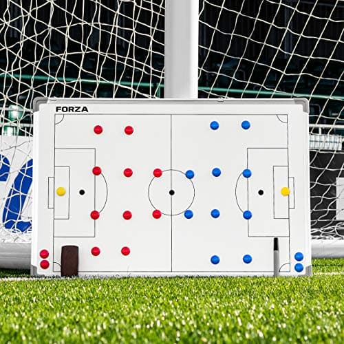 Image of FORZA 90cm x 60cm Sport Coaching Board | 13 Sport Options | Double-Sided Dry Wipe Tactics Board – Includes Magnets, Pen & Eraser (with Carry Bag, Football)