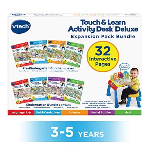 Image of VTech Activity Desk 4-in-1 Kindergarten Expansion Pack Bundle for Age 3-5