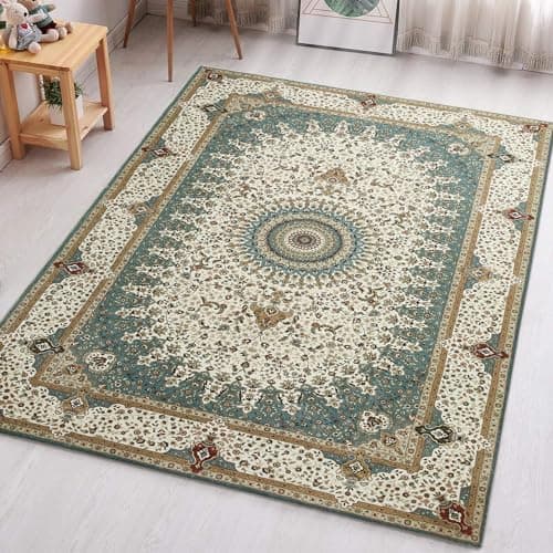 Image of Aspire Homeware Rugs for Bedroom Living Room – Modern Traditional Area Rugs 60x110 cm Willow Cashmere Style Soft Short Pile Vintage Rug - Carpet for Dining Room Easy To Clean