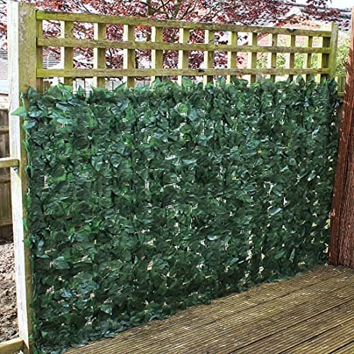 Image of Artificial Ivy Leaf Hedge 1m x 3m Screening Panels On Roll Privacy Garden Fence