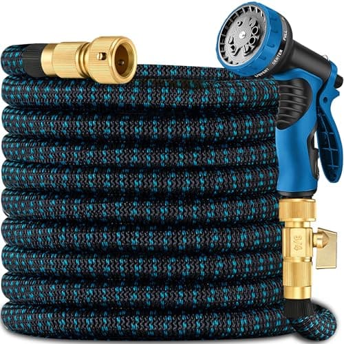 Image of 25 ft Expandable Garden Hose - Heavy Duty Expanding Water Hoses with 10 Spray Nozzle - Retractable,Flexible,Never Kink & Tangle Car Washing Pipe for Yard, Outdoor