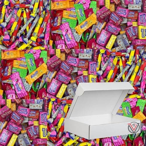 Image of Mixed Moam Stripes, Bloxx, Joystixx Sweet With Gift Box - Fruity Flavoured Chewy Sweets (500g)
