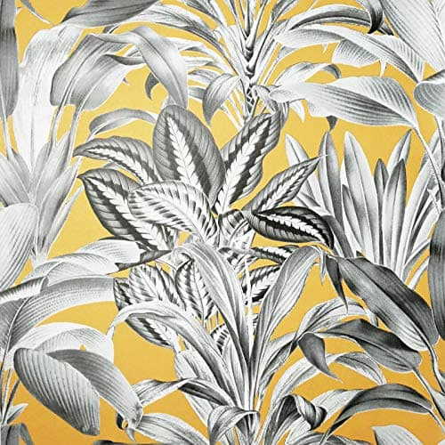 Image of Arthouse Greenhouse Plants Ochre Yellow Wallpaper - Foliage Plant Botanic Design - for Living Spaces & Feature Walls - Kitchen Bedroom Hallway Dining Room Office Study 10.05m x 0.53m Roll 909502