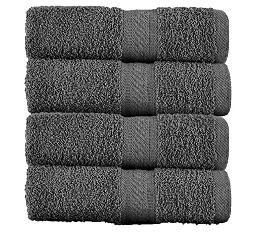Image of SweetNeedle Bath Towels - Set of 4 Bathroom Bath Sheets Charcoal, 70x140 cm - 100% Cotton, Quick Dry, Light Weight, Highly Absorbent for Shower, Spa, Beach, Pool, Daily Use, Gift