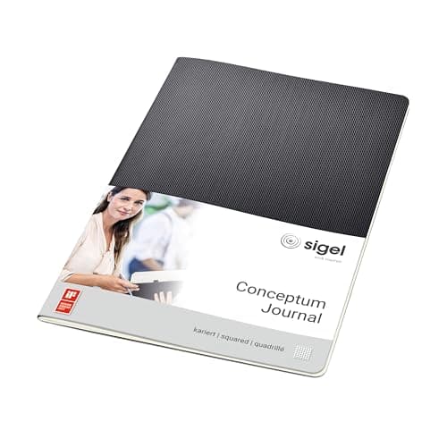 Image of SIGEL CO860 Journal, approx. A4, squaRed, softcover, Black - Conceptum