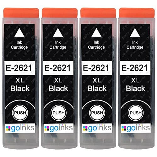 Image of Go Inks 4 Black Ink Cartridges to replace Epson T2621 (26XL) Compatible/non-OEM for Epson Expression Premium Printers