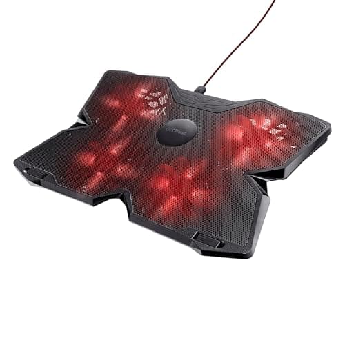 Image of Trust Gaming GXT 278 Yozu Laptop Cooling Stand, Cooler for 17.3 inch Laptops, Height Adjustable Stand, 4 Illuminated Fans, Adjustable Fan Speed - Black