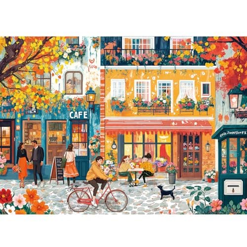 Image of HUADADA Jigsaw Puzzles for Adults 1000, Puzzles for Adults, Challenging Puzzles, Puzzle Game for The Whole for Women, Gifts for Men, Theme:Romantic Street
