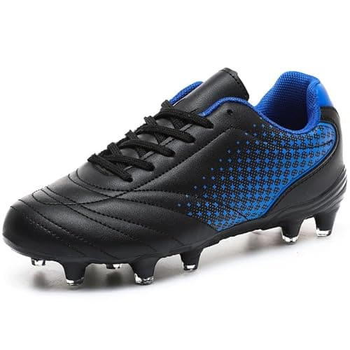 Image of Boys Football Boots Kids Football Shoes Cleats Boys Girls Trainers FG/AG Athletics Training Sport Running Shoes Black Blue