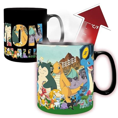 Image of ABYSTYLE – Pokemon Thermo-Reactive Mug Catch Them All – Official Product – 460 ml – Premium Ceramic – Colour Changing with Heat