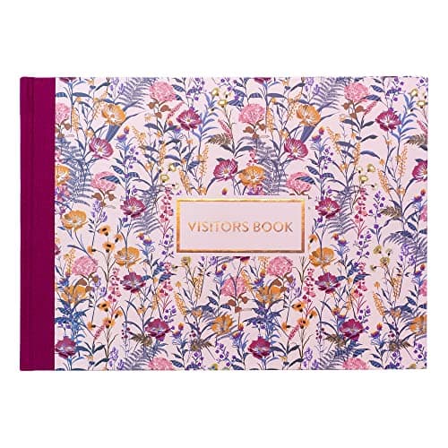 Image of Pukka Pad, Bloom A4 Visitors Book – 96 Pages with 768 Entry Spaces – Includes Record Date, Name, Address, and Comment Fields – 120 GSM Paper – Cream