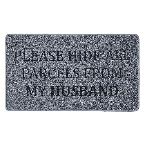 Image of Nicoman Funny Novelty Door Mat Gift Doormat 'Please HIDE All Parcels From My Husband' (75x45cm/29.5x17.7inches)