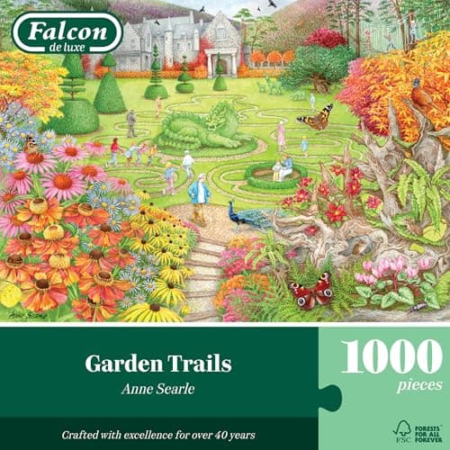 Image of Falcon Garden Trails - 1000 Piece Jigsaw Puzzle for Adults - 1000Pc Adult Puzzles - Beautifully Illustrated Large Jigsaws & Fun Activity for Home, Rainy Days, Birthday Jumbo