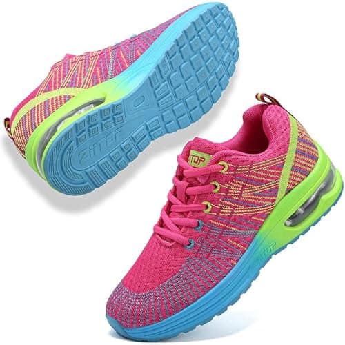 Image of Womens Trainers Running Shoes Air Cushion Sneakers Ladies Walking Trainers Lightweight Breathable Mesh Athletic Sports Sneakers Non Slip Casual Gym Tennis Jogging Shoes