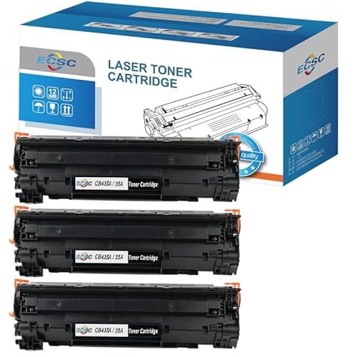 Image of ECSC Compatible Toner Cartridge CB435A / 35A Replacement For HP LaserJet P1005 P1006 P1007 P1008 P1009(Black, 3-Pack)