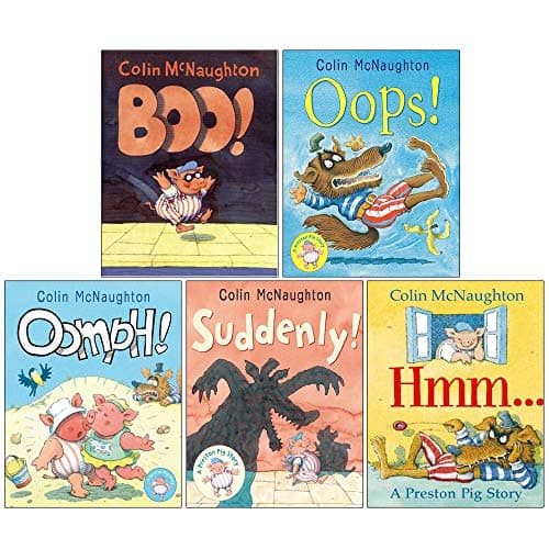 Image of Preston Pig Colin Mcnaughton Collection 5 Books Set (Boo, Oops, Oomph, Suddenly, Hmm)