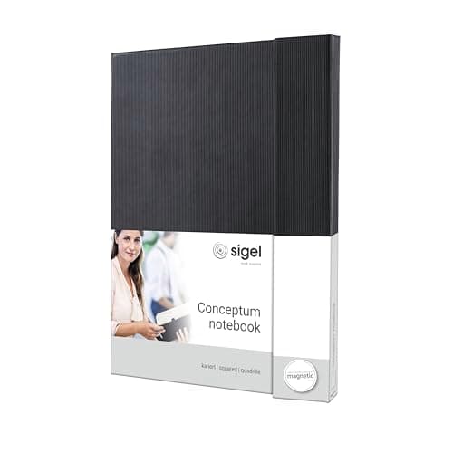 Image of SIGEL CO151 Premium Notebook squaRed, A4, hardcover, Black - Conceptum